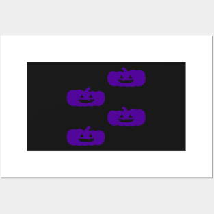 Squat Jack-O-Lantern Tile (Purple) Posters and Art